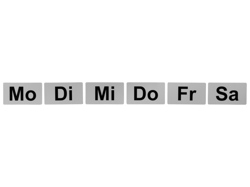 Kanban Magnetschilder Wochentage