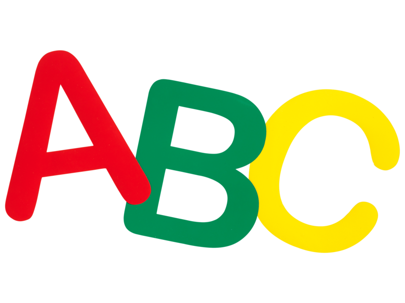 Magnetisch haftende Buchstaben